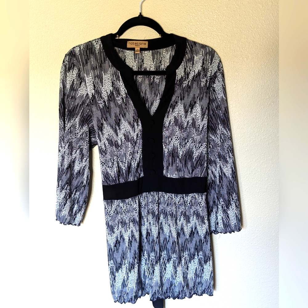 Notations Black and White Top Size 2X